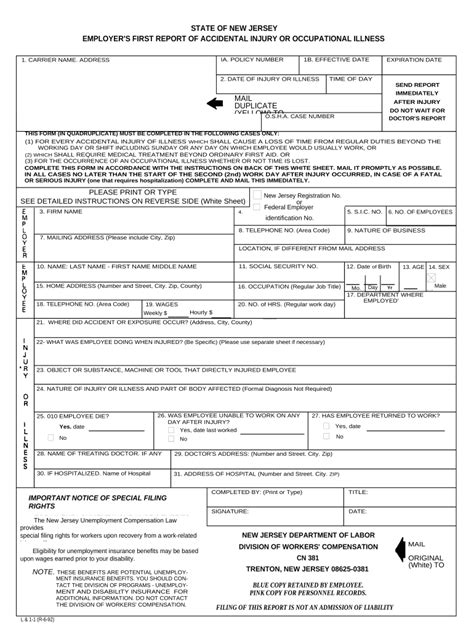 Nj Workers Compensation Form Fill Out And Sign Printable Pdf Template