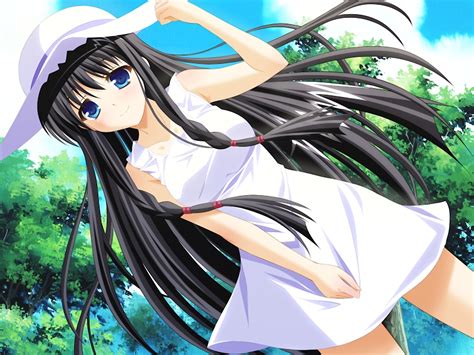 Anime Girl With Black Hair And Blue Eyes