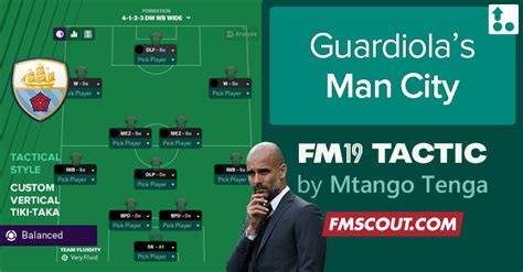 Guardiola Man City True Tactics For Fm19 Fm Scout