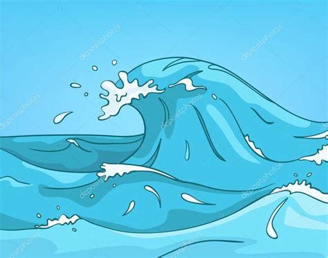 Los océanos del mundo son grandes extensiones de agua en las que, a pesar de los pocos. Desenhos animados fundo da paisagem do mar . — Stock Photo ...