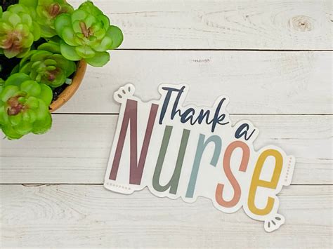 Thank A Nurse Sticker We Love Nurses Thank You Nurses Nurse Etsy