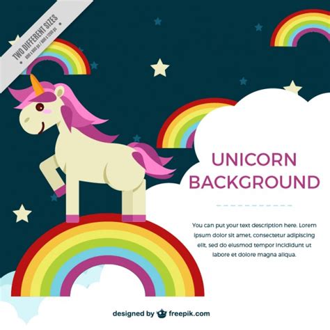 Premium Vector Unicorn Background With Colorful Rainbows