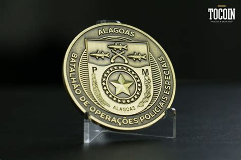 Medalha Personalizada Militar Pm Alagoas Bope Medalhas Pol Cia