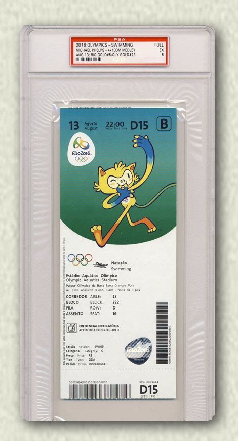 Tickets Michael Phelps Olympic Medals 2016 Ticketcollector Set