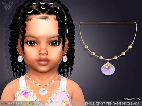 The Sims Resource Shell Drop Pendant Necklace For Toddlers