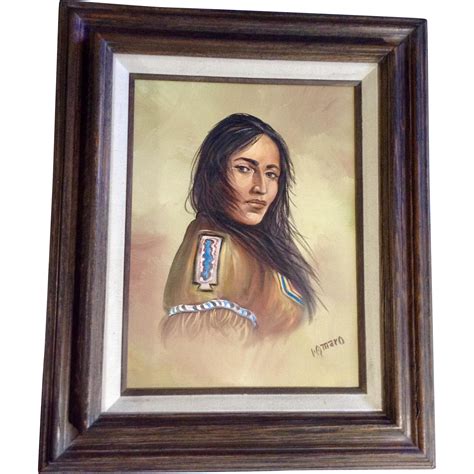 I Q Maro Oil Painting On Canvas Beautiful Native American Indian