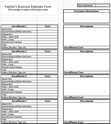How To Create A Painting Estimate Form Free Sample Example And Format