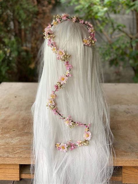 Customisable Flower Hair Garland Wedding Hair Flowers Head Etsy