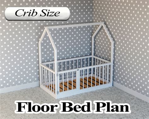 Montessori Floor Bed Plan Crib Size Pdf Diy Etsy