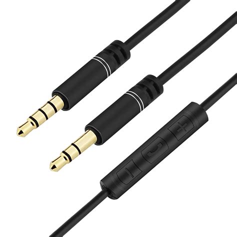 1m 35mm Jack Audio Cable With Microphone Volume Control 35mm Male To