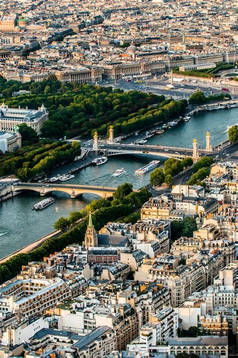 Aerial View On River Seine And Paris Stock Photo Image Of Buildings