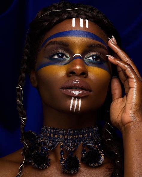 tribal makeup dark skin woman of color editorial pin amerishabeauty african tribal makeup