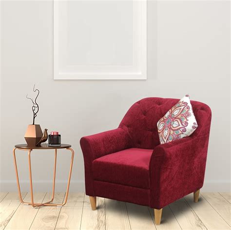Shop fabric & wooden sofa beds with storage at best price. Buy Barter Solid Wood Single Seater Sofa in Maroon Colour by HomeTown Online at Best Price ...