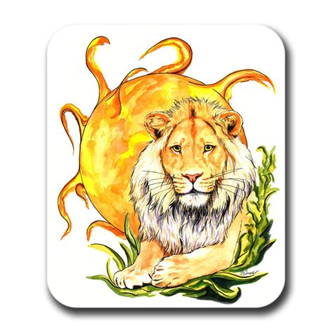 Leo The Lion Zodiac Astrology Art Mouse Pad
