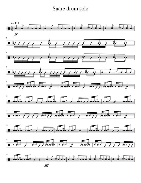 Snare Drum Solo Sheet Music For Snare Drum Solo
