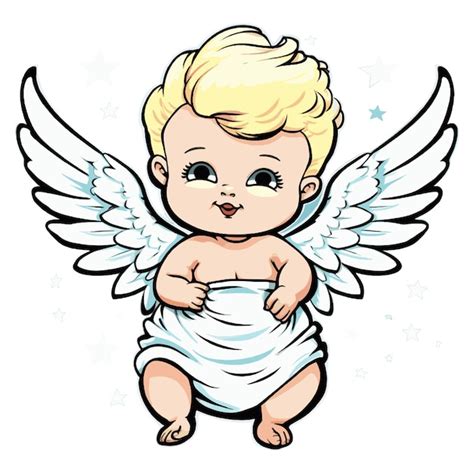 Premium Vector Cute Angel Baby Vector Drawing