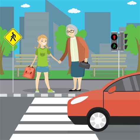 Pedestrian Cross Illustrations Royalty Free Vector Graphics And Clip Art