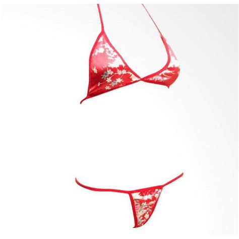 Jual Sexy Lingerie Bikinig String Red Strap Bra A156 Merah Shopee