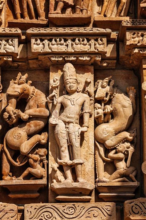 Sculptures On Khajuraho Temples Stock Image Image Of Travel Carve