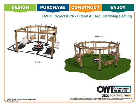 Plans include selecting a location and putting it all together. OZCO Project Fire Pit All Around Swing Seating #576 by ...
