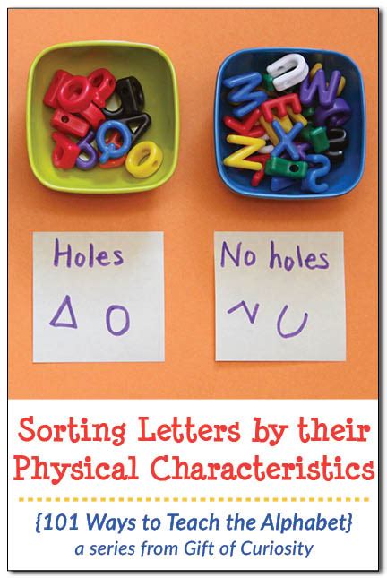 Sorting Letters By Their Physical Characteristics 101 Ways To Teach