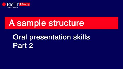 Oral Presentations A Sample Structure Youtube