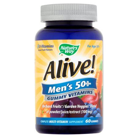 Most men associate supplements with improved health. Nature's Way Alive! Men's 50+ Gummy Vitamins, Multivitamin ...