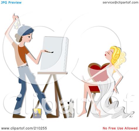 Royalty Free Rf Clipart Illustration Of An Artist Painting A Portrait