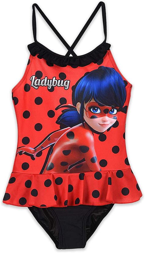 Miraculous Ladybug Girls Swimsuit Bathing Suit 4 5 Years Red Amazon Ca Clothing Shoes