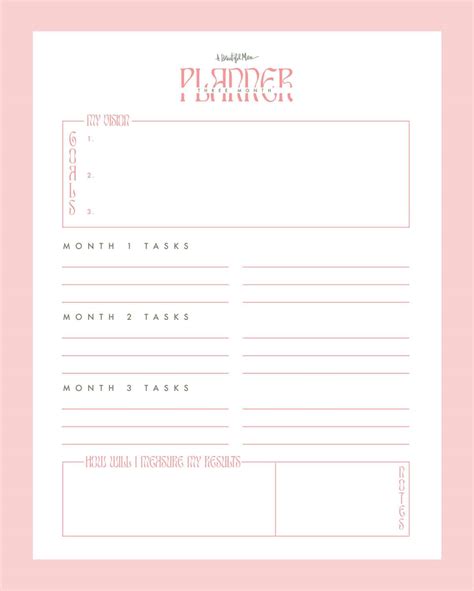 3 Month Planner Printable A Beautiful Mess