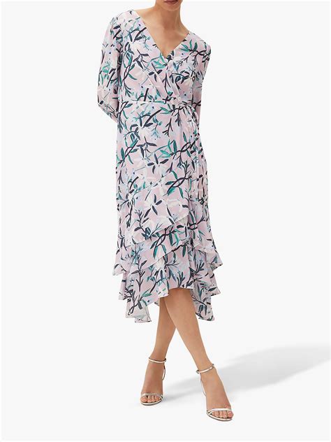 Phase Eight Jenna Floral Midi Dress Pink At John Lewis And Partners