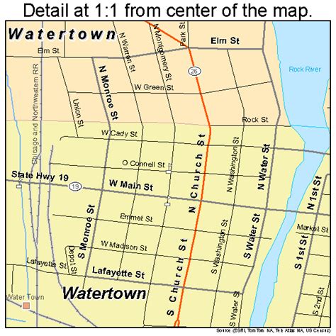 Watertown Wisconsin Street Map 5583975