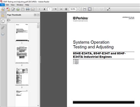 Perkins 854e E34ta 854f E34t And 854f E34ta Engine Systems Operation