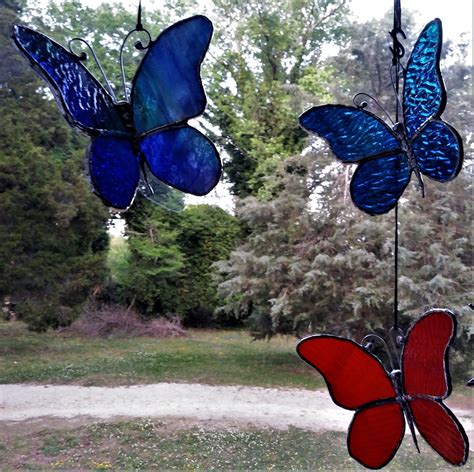 Butterfly Stained Glass Suncatcher Water Oak Glass Art