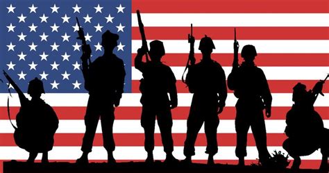 Usa Flag With Soldiers Silhouette Free Stock Photo By Rudy Liggett On