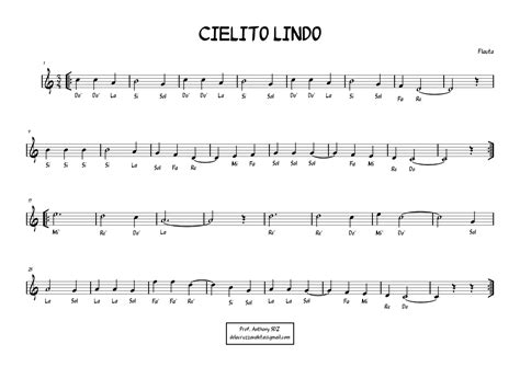 Cielito Lindo Sheet Music For Flute Solo