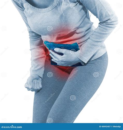 Woman Around Waistline To Show Pain On Belly Area Stock Image Image