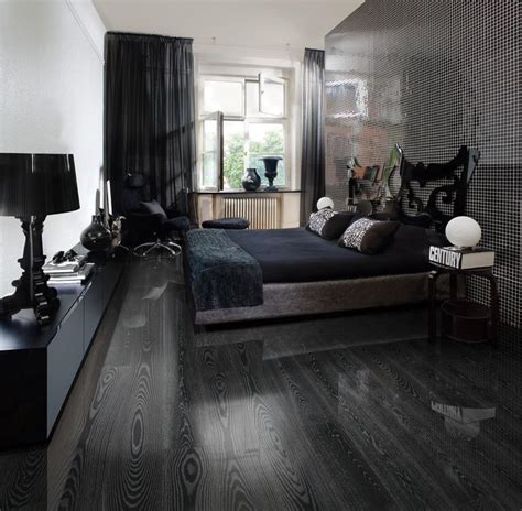 Black Silver Shine Collection Black Laminate Flooring Bedroom