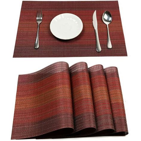placemats for dining table washable pvc table mats woven vinyl placemats kitchen decor sets of