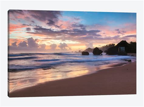 Colorful Sunset Over The Beach Barb Canvas Artwork Matteo Colombo
