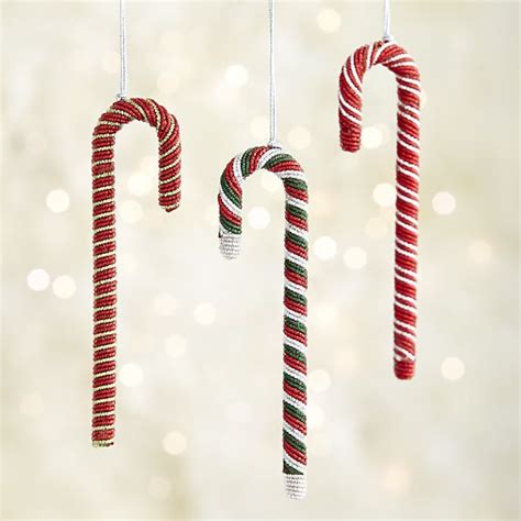 Tinsel Candy Cane Ornaments Candy Cane Ornament Christmas Candy Cane