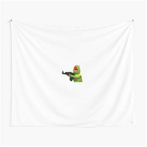 Kermit Gun Meme Tapestry For Sale By Patchman Redbubble