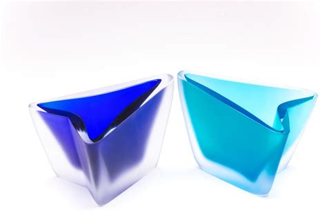 21st Century Alessandro Mendini Freccia Small Vase In Murano Glass Ocean Blue For Sale At 1stdibs