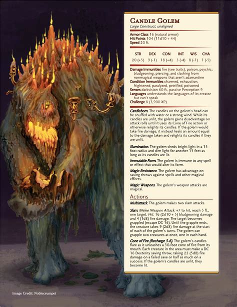 Candle Golems Dnd Dragons Dungeons And Dragons Game Dungeons And