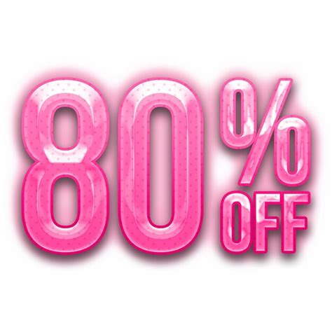 Premium Ai Image 80 Percent Discount Offers Tag With Pink Embossed Style Design
