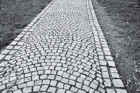 Free Images Black And White Track Sidewalk Cobblestone Asphalt