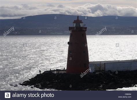 Poolbeg Lighthouse Dublin Bay Ireland Stock Photo Alamy