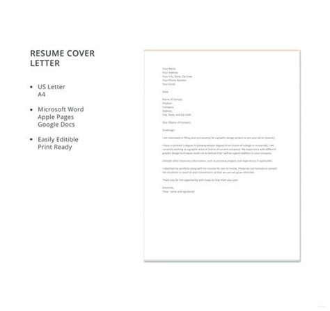 When reviewing your posting for this role, i was excited to find out that my qualifications align perfectly with your needs and. Graphic Designer Cover Letter Template - 7+ Free Word ...