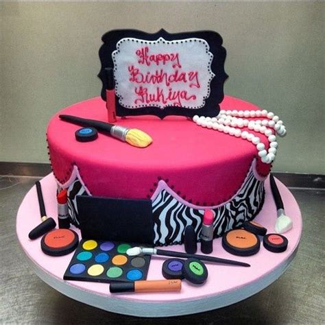 Very simple but still cute. makeup themed cake - Google Search | Fondant cakes ...