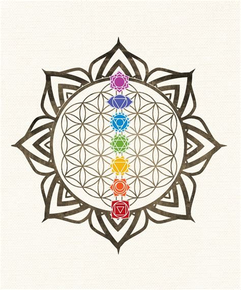 Check spelling or type a new query. Flower of Life Chakra Healing Mandala Art Print by ...